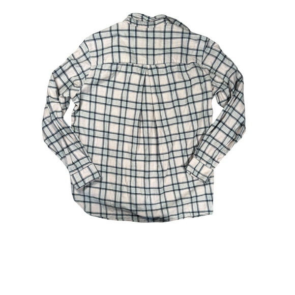 Grayson Shirt Womens Large The Hero Button Up Long Sleeve Cotton Pink Blue Plaid - Picture 2 of 7